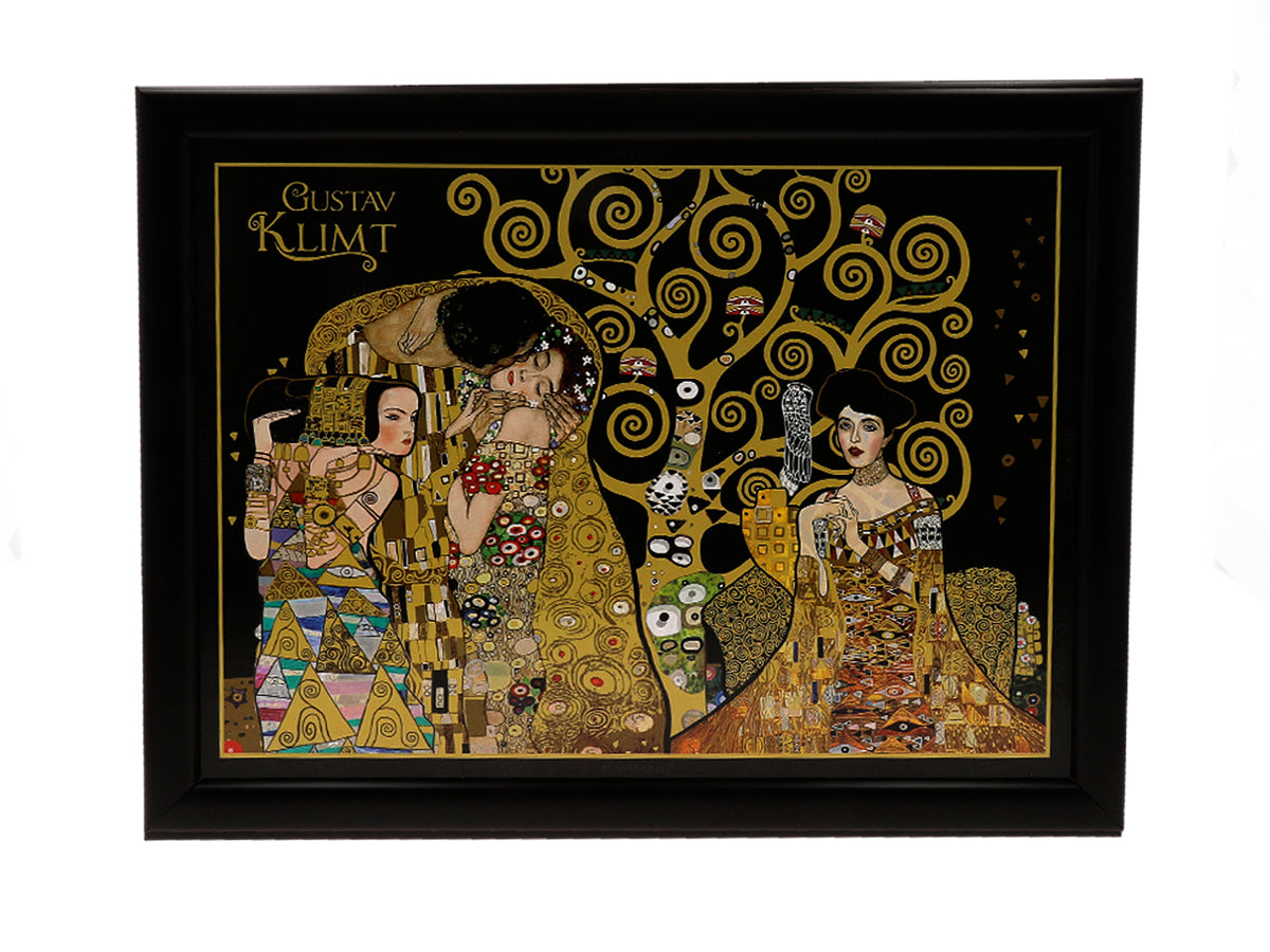 Laptopbricka G. Klimt, Collage (CARMANI) med möjlighet till personlig gravyr, perfekt som present, mått 30.5x40.5cm, stilren och bekväm att arbeta med i knät