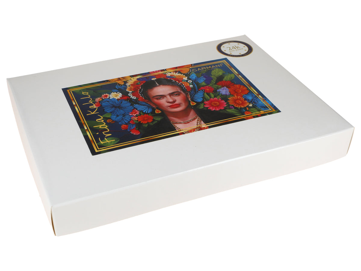 Set med 6 skedar belagda med 24K guld, F. Kahlo, med möjlighet till personlig gravyr - eleganta bestick som present, 13 cm, CARMANI