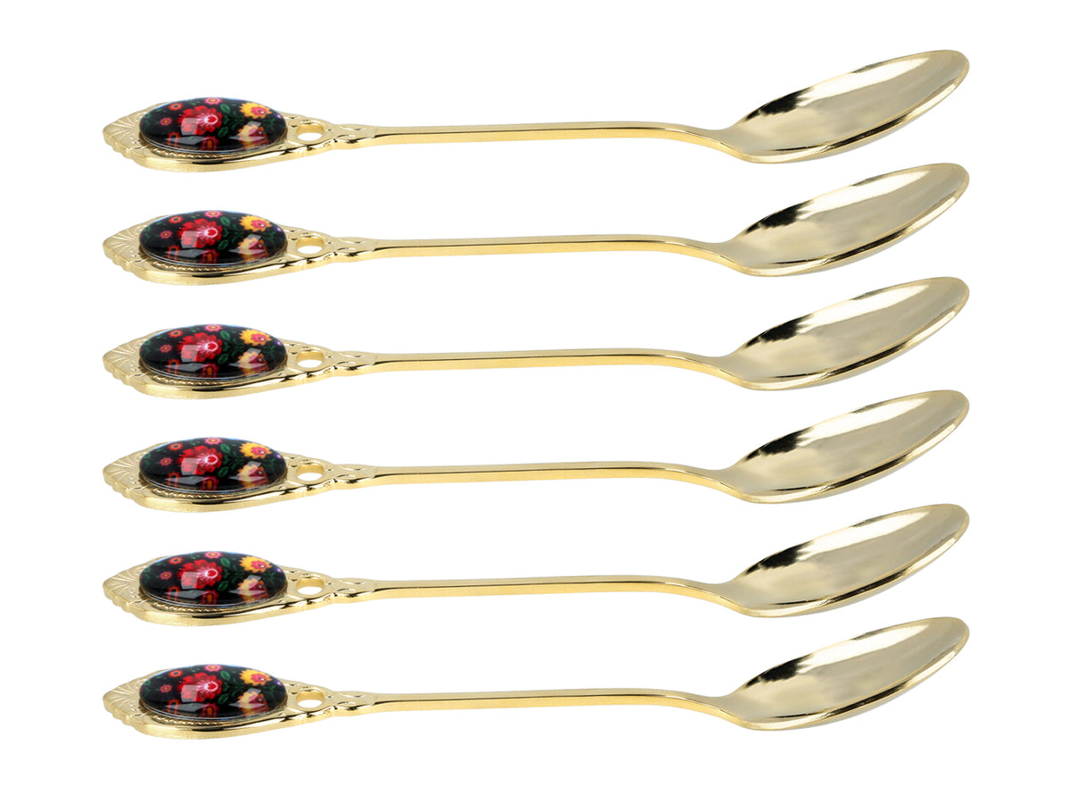 Kujawskie-skedar belagda med 24K guld, svarta