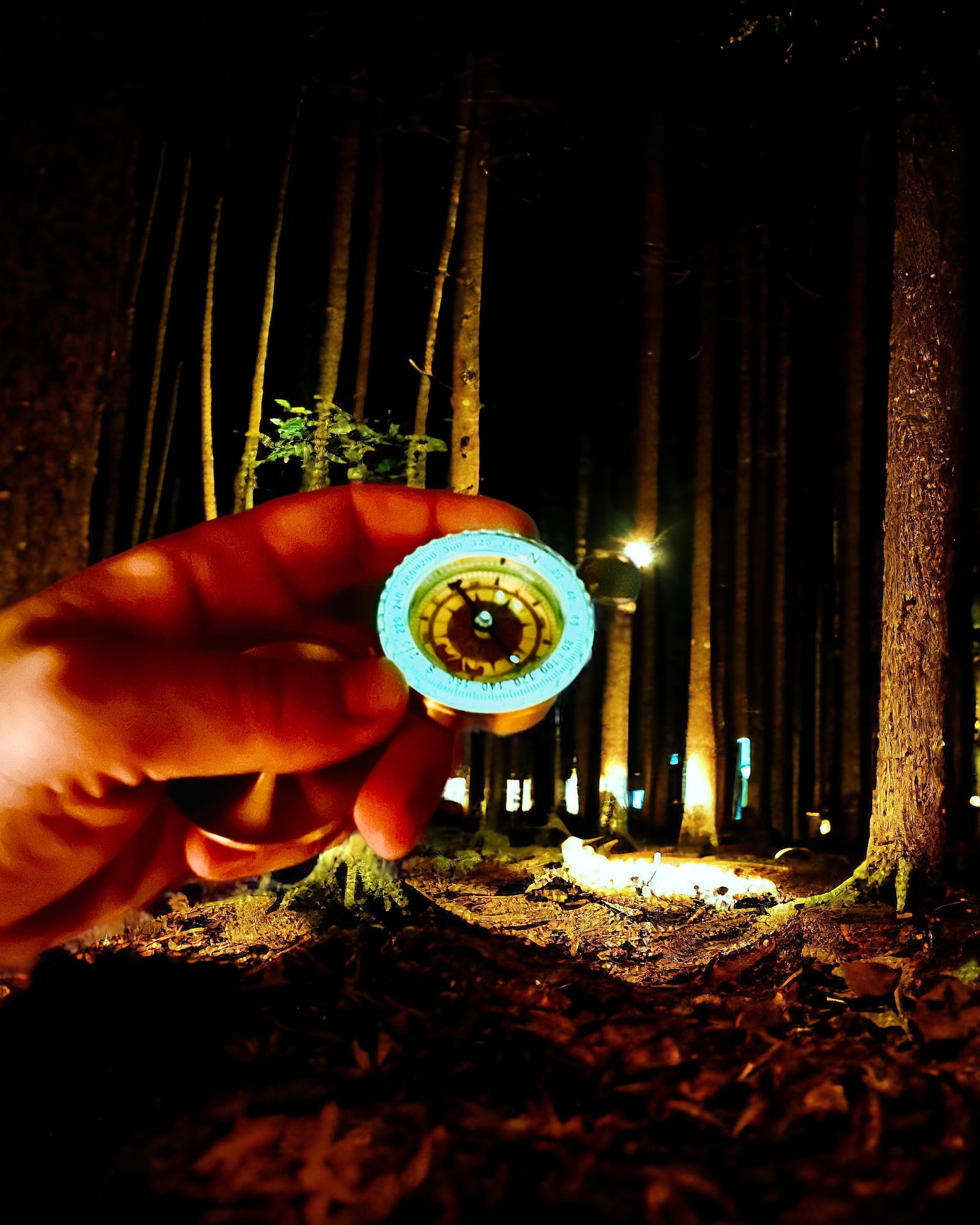 Vattentät Mässingskompass med Ljusande Effekt - Ett Måste för Vandring och Camping, personlig gravyr