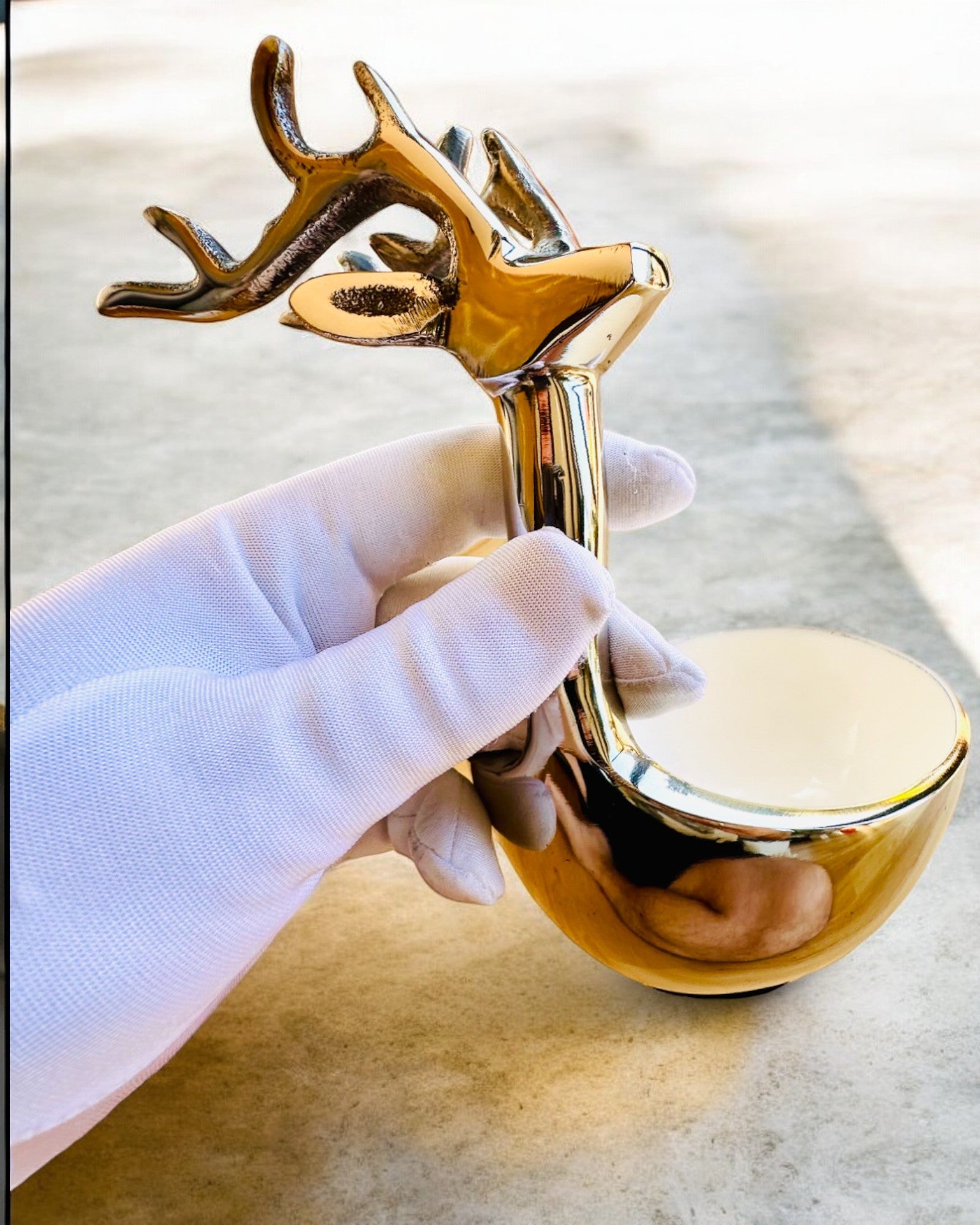 Elegant skål Hornad Skönhet – Hantverk från Indien, personalisering med gravyr