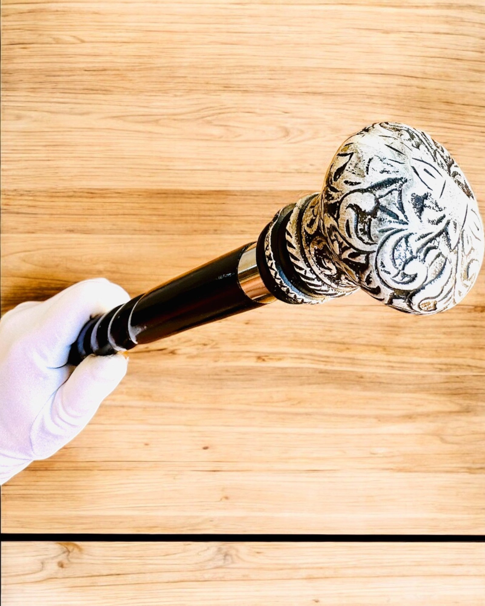 Promenadkäpp "Majestätens Käpp" Trä Handgjord, möjlighet till gravyr, 2 alternativ att välja mellan