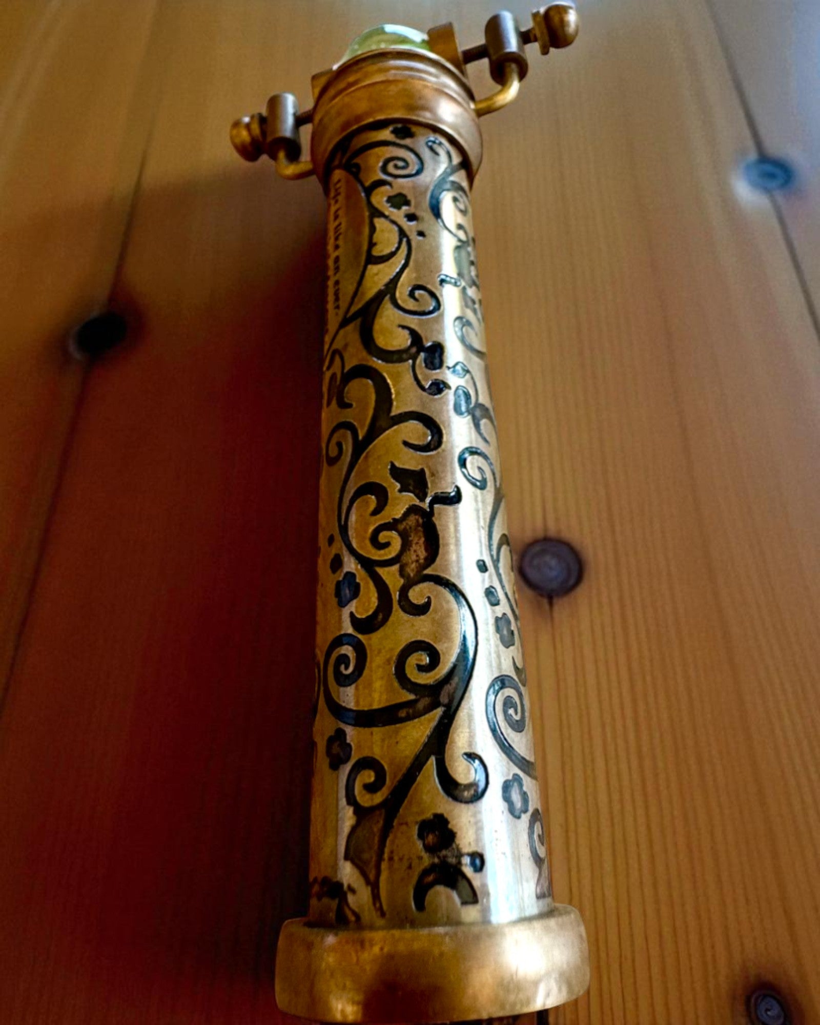 Vintage kalejdoskop ”Emerald Dreams”, 15 cm – handgjord, med möjlighet till personlig gravyr som present