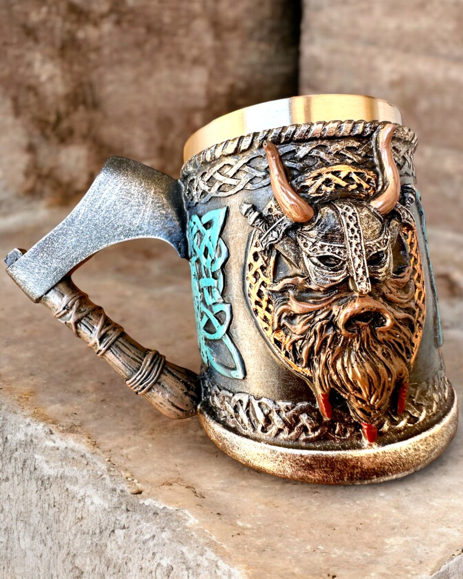 Vikingmugg Ragnar's Horn - med Graveringsalternativ som present, 250 ml