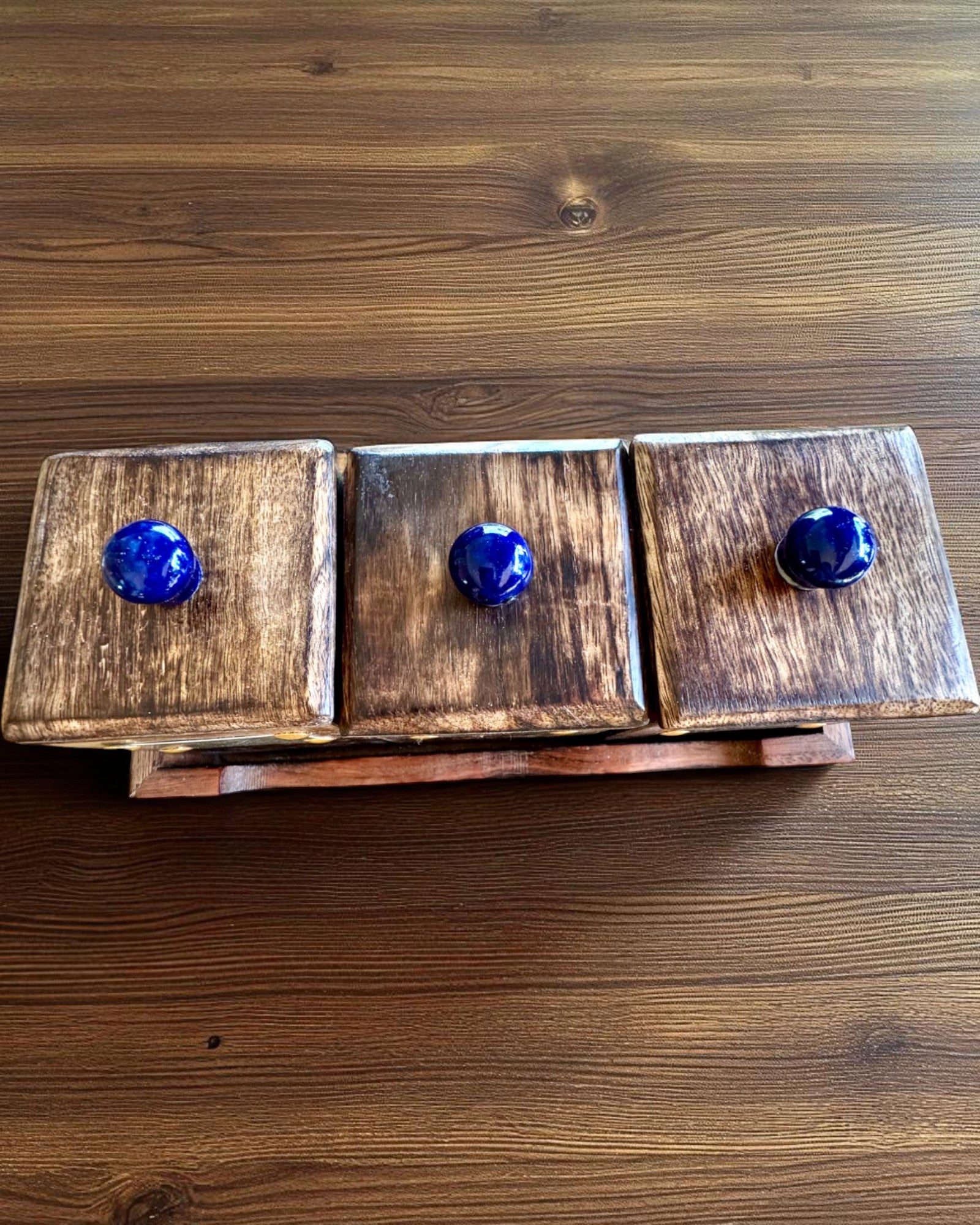 Set Royal Trio – Te, Kaffe, Socker av Shishamträ, handgjord, med möjlighet till gravyr som present