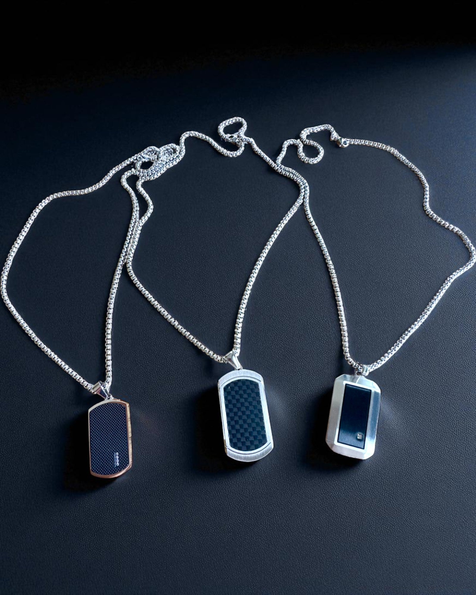 Herrhalsband Dog Tag "SteelVision" – rostfritt stål, 15 varianter, anpassning med gravyr