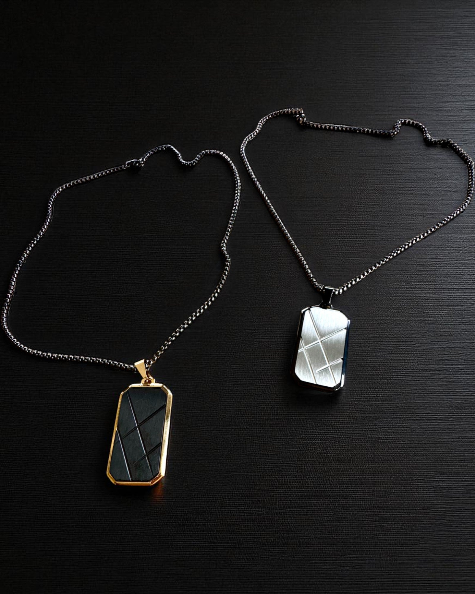 Herrhalsband Dog Tag "SteelVision" – rostfritt stål, 15 varianter, anpassning med gravyr