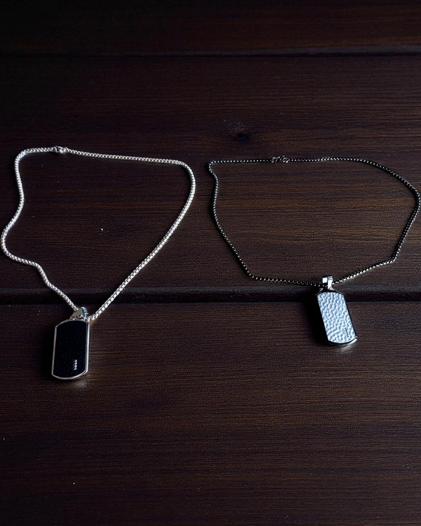 Herrhalsband Dog Tag "SteelVision" – rostfritt stål, 15 varianter, anpassning med gravyr