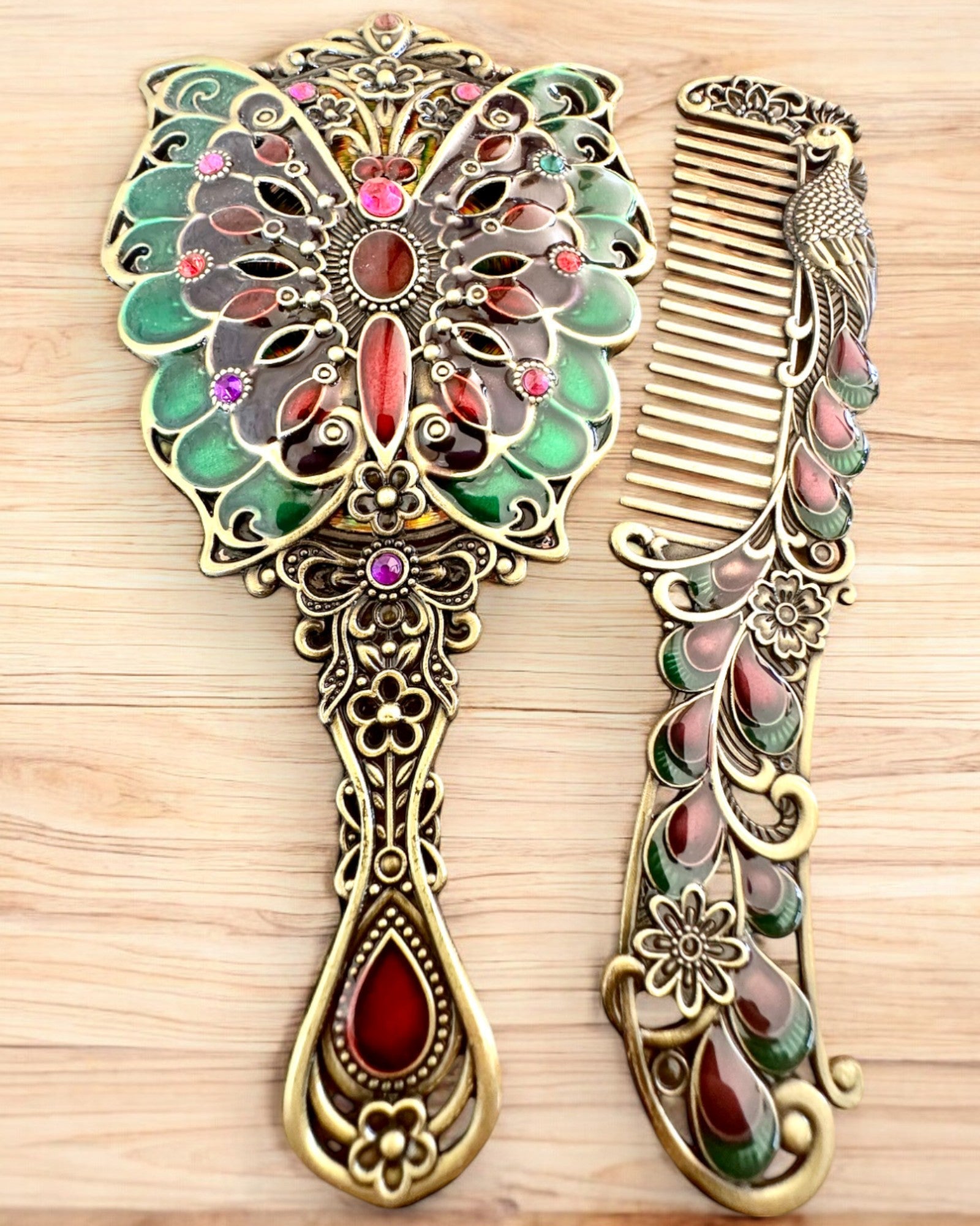 Spegelset "Fjärilselegans" med Kam