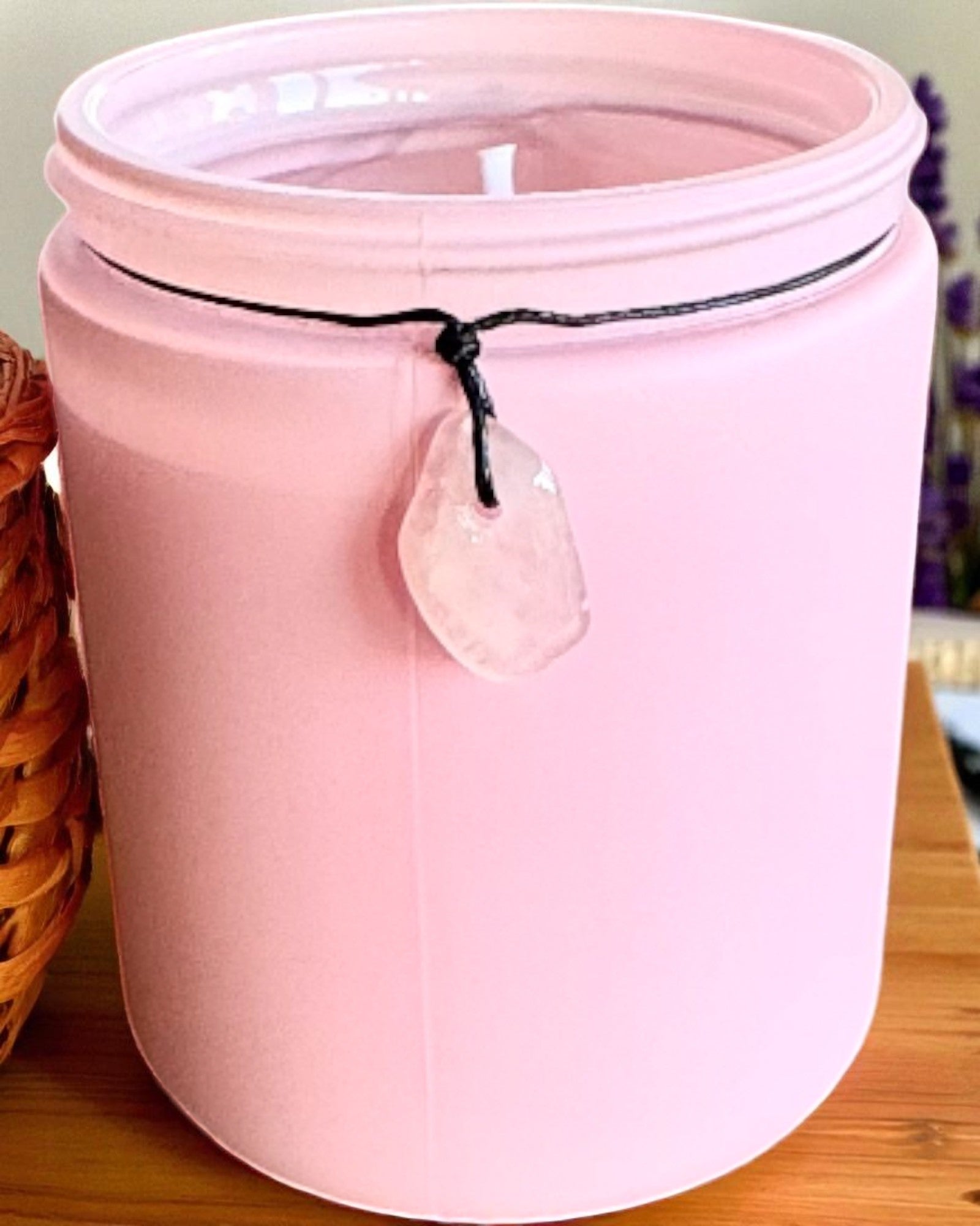 Intentionellt sojaljus Rosenkvarts – kärlek, harmoni och hjärtats lugn, 250 ml, möjlighet till personlig anpassning som present