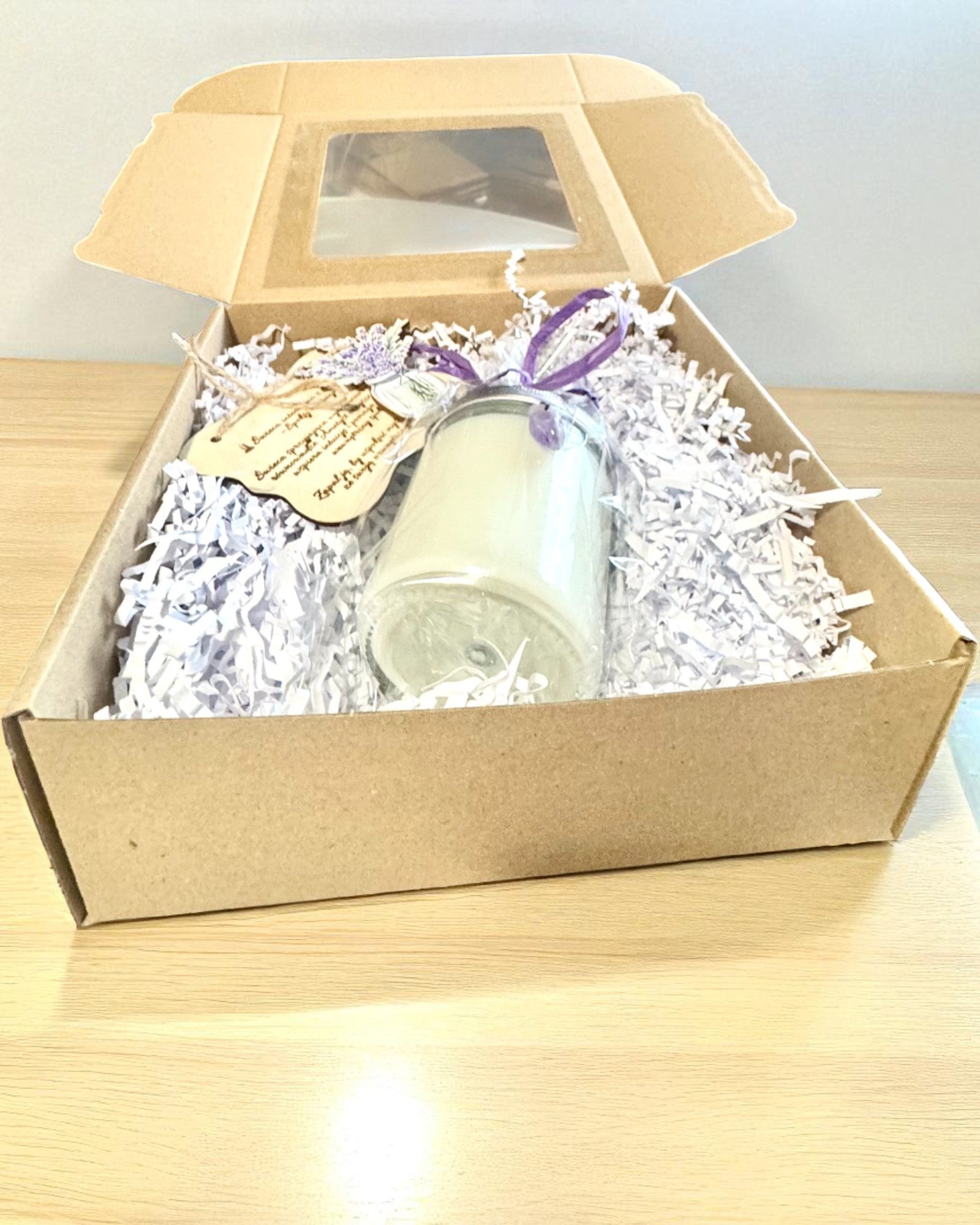 Intentionellt sojaljus Ametist – lugn, harmoni och rening, 250 ml, möjlighet till anpassning som present