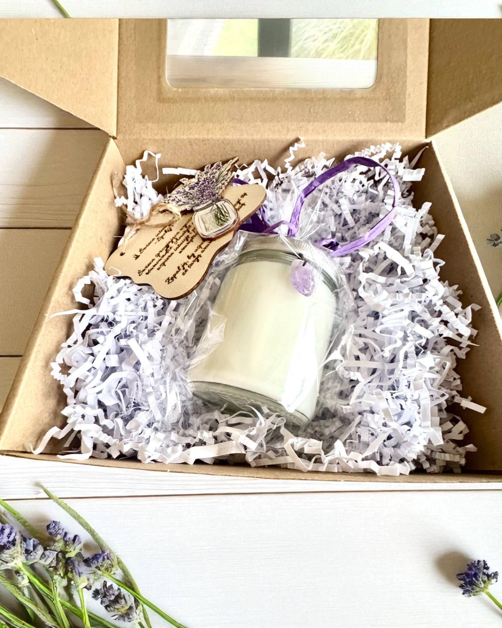 Intentionellt sojaljus Ametist – lugn, harmoni och rening, 250 ml, möjlighet till anpassning som present