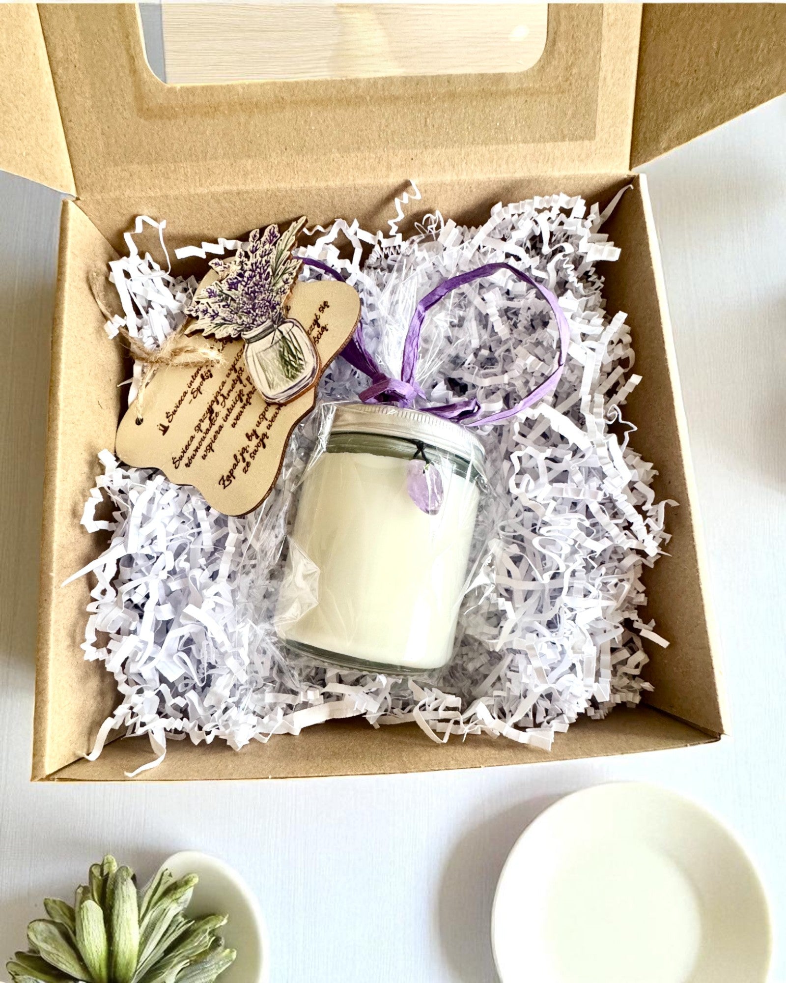 Intentionellt sojaljus Ametist – lugn, harmoni och rening, 250 ml, möjlighet till anpassning som present