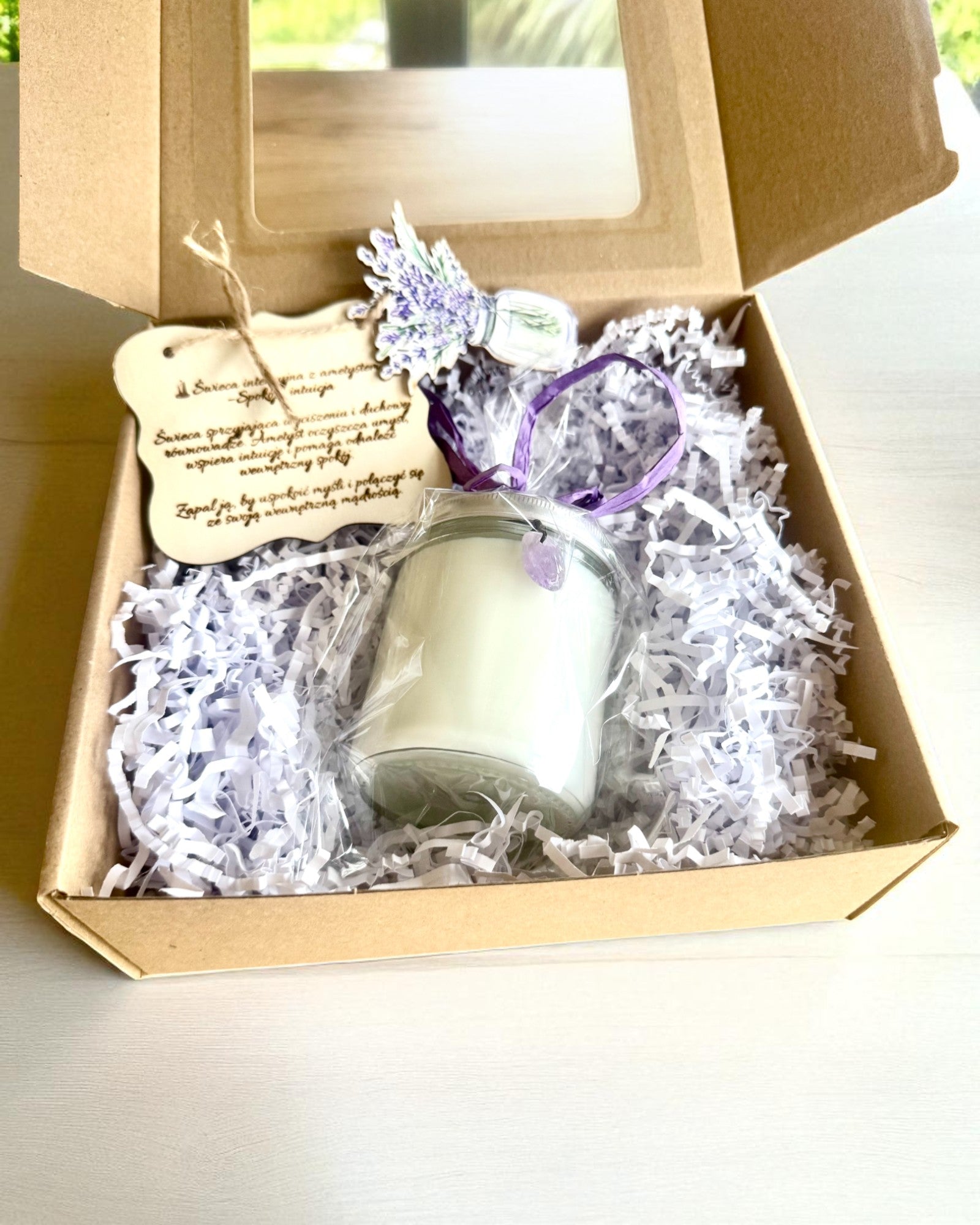 Intentionellt sojaljus Ametist – lugn, harmoni och rening, 250 ml, möjlighet till anpassning som present