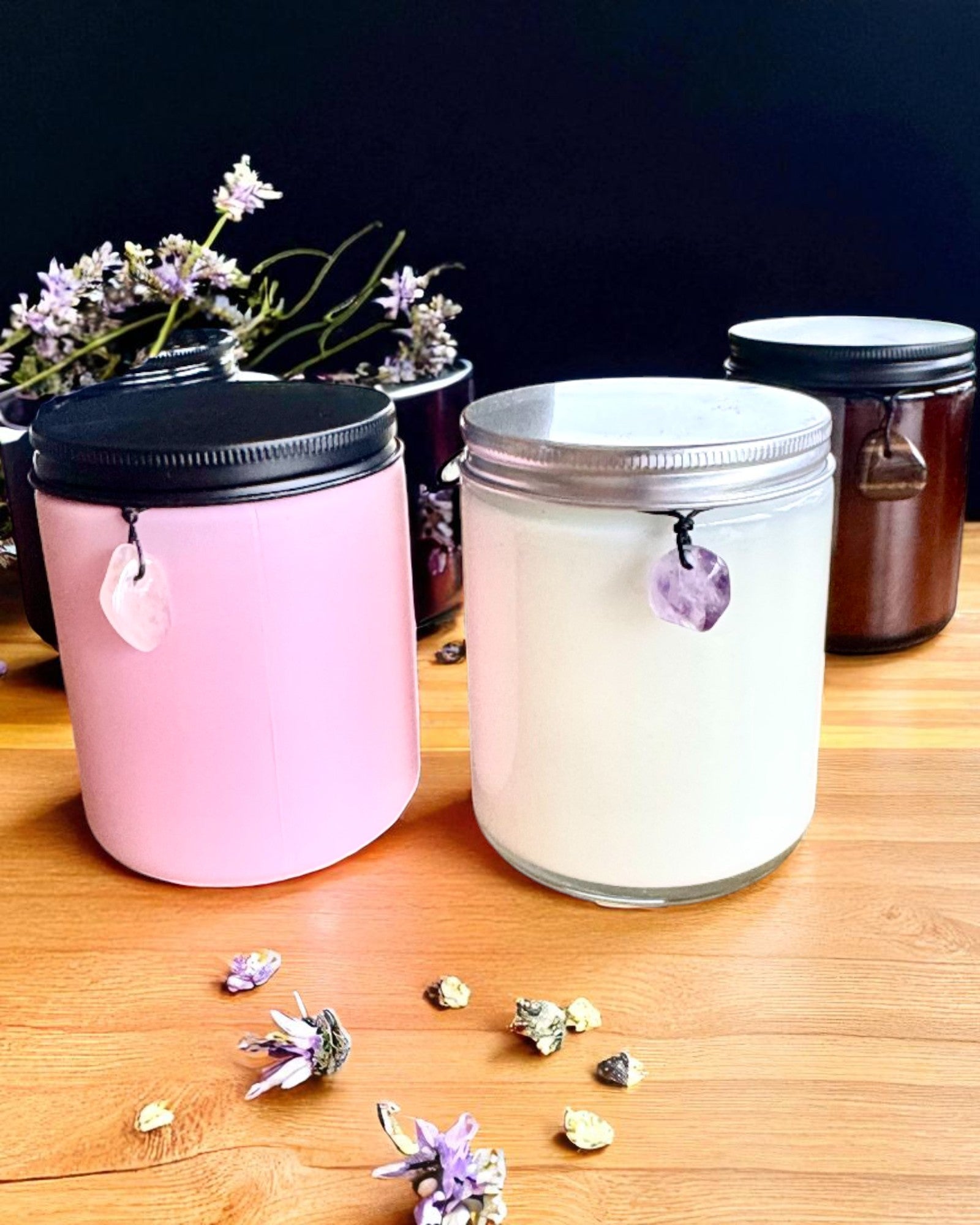 Intentionellt sojaljus Ametist – lugn, harmoni och rening, 250 ml, möjlighet till anpassning som present