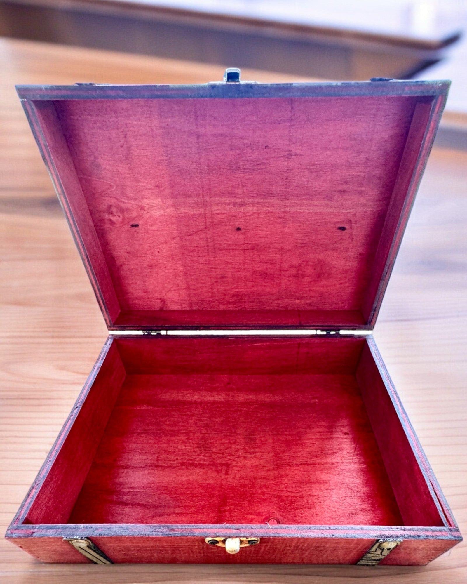 Antik Trälåda med Graveringsmöjlighet, 23 cm x 16 cm x 7,5 cm