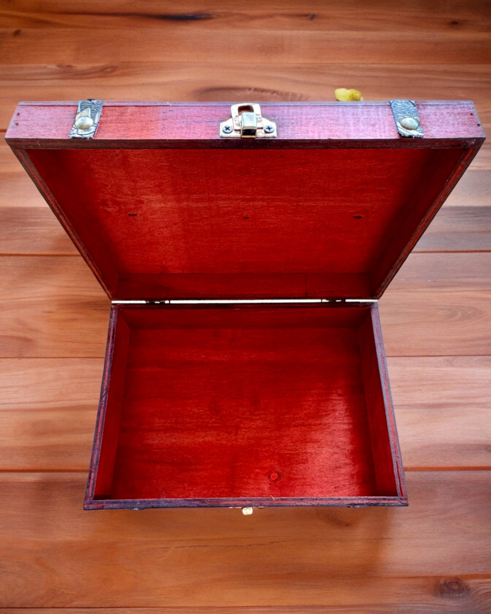 Antik Trälåda med Graveringsmöjlighet, 23 cm x 16 cm x 7,5 cm