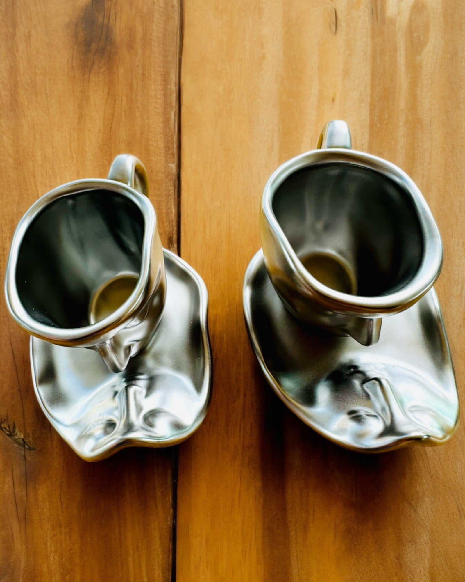 Eleganta Keramikkoppar "Mask" – Set om 2 st. - möjlighet till personlig gravyr som present