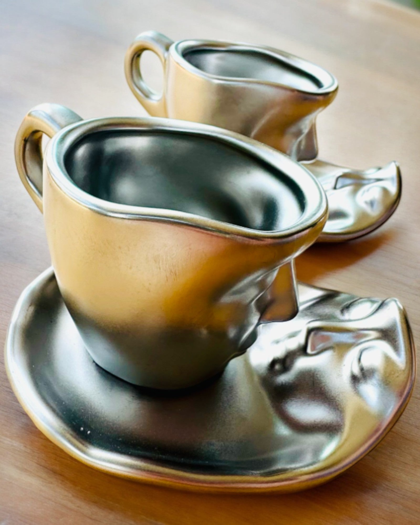 Eleganta Keramikkoppar "Mask" – Set om 2 st. - möjlighet till personlig gravyr som present