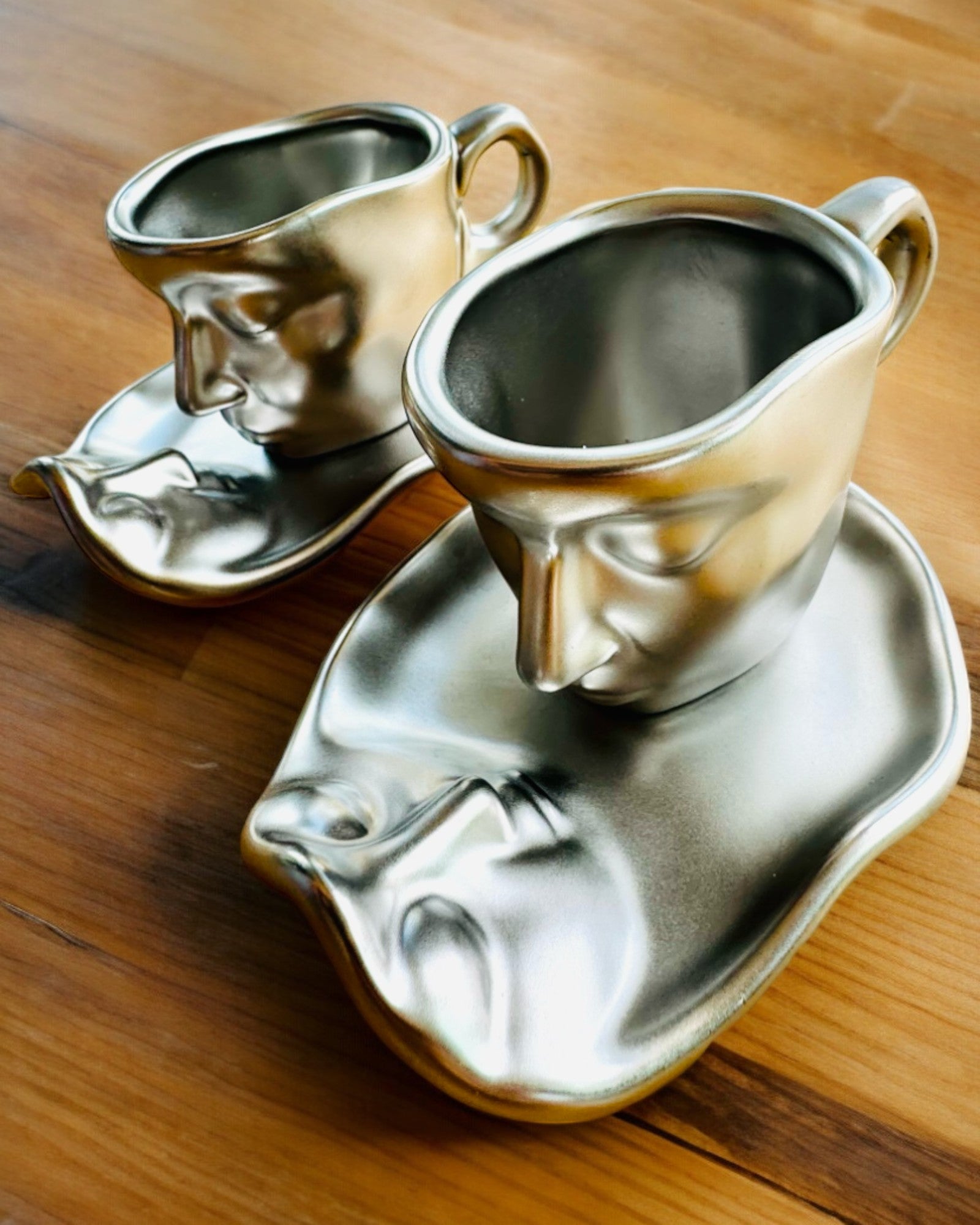 Eleganta Keramikkoppar "Mask" – Set om 2 st. - möjlighet till personlig gravyr som present