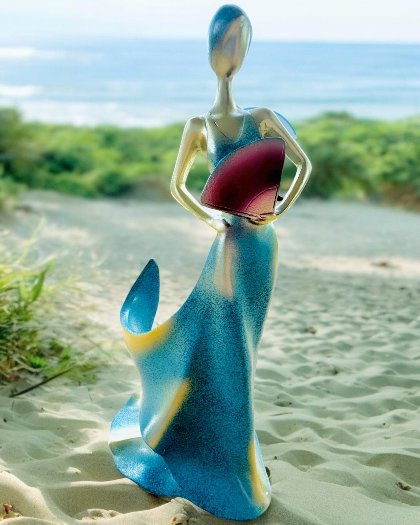 Elegant Flaskhållare - Damstaty - personlig gravyr, 2 varianter att välja mellan