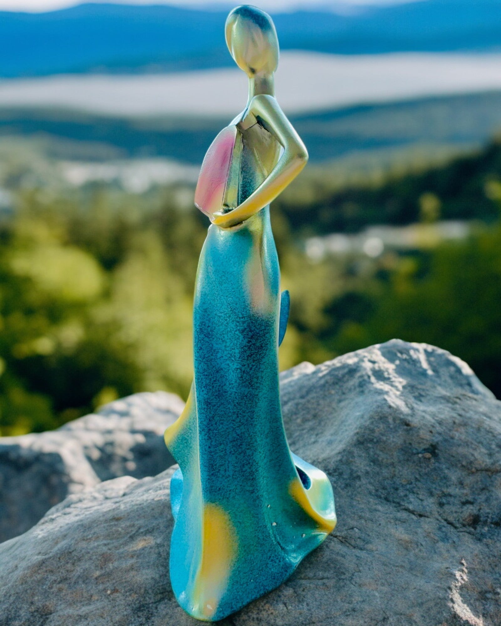 Elegant Flaskhållare - Damstaty - personlig gravyr, 2 varianter att välja mellan