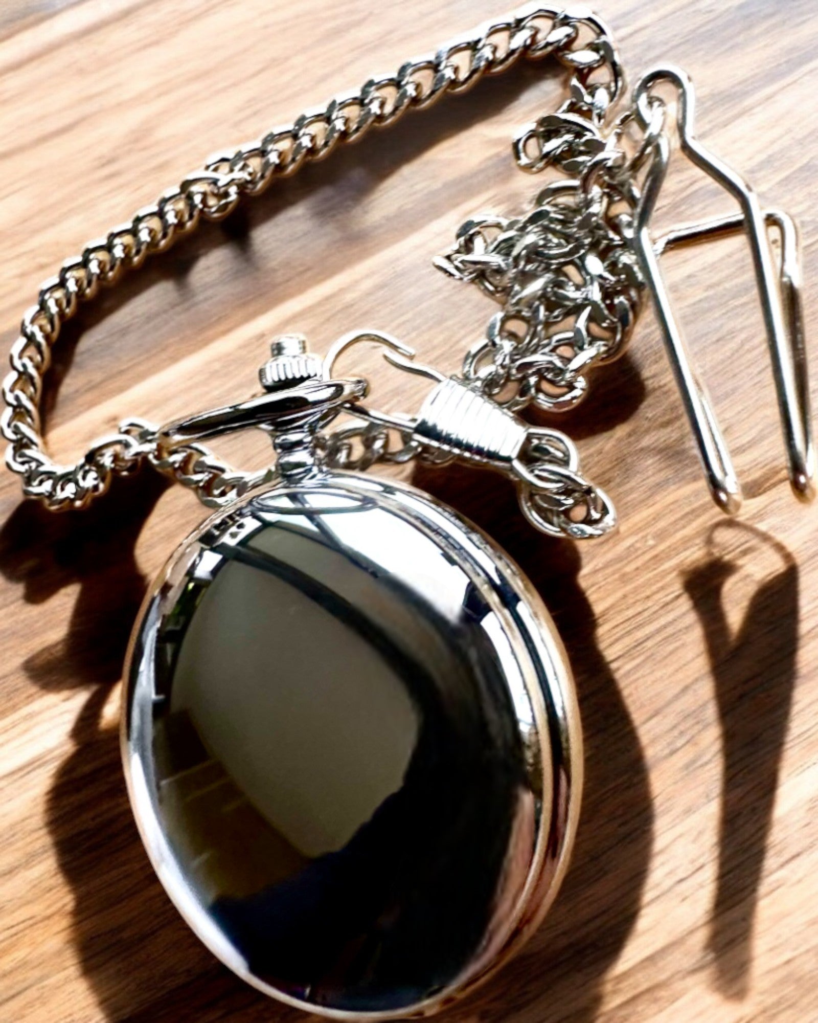 Klassisk Fickur med Dubbel Lock, Manuell, Silverfärg