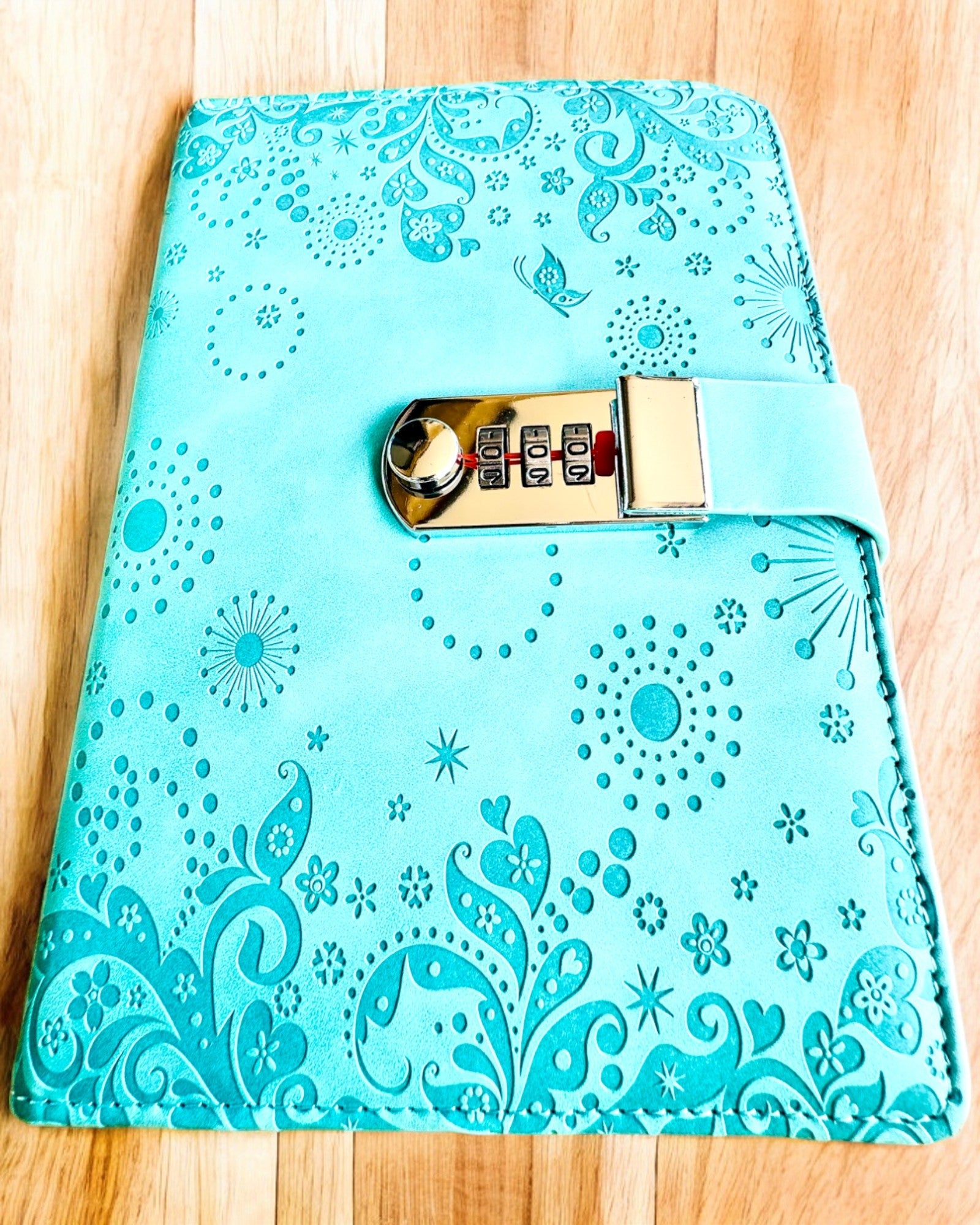 Exklusiv Anteckningsbok, PU-läder, A5 med Kodlås - "Secret Journal", personalisering med gravyr