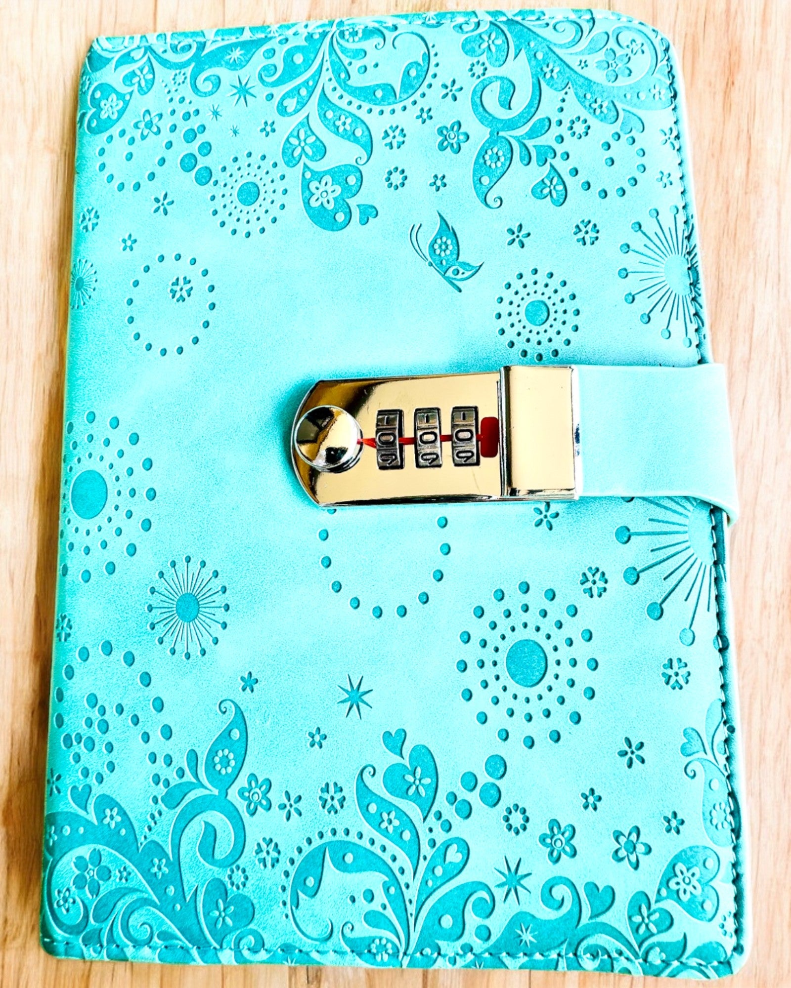 Exklusiv Anteckningsbok, PU-läder, A5 med Kodlås - "Secret Journal", personalisering med gravyr