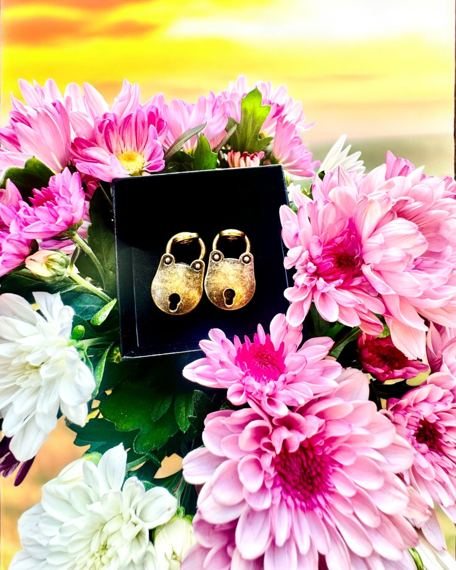 Miniatyr Kärlekslås - Set med 2 Graverade Retro Lås, personalisering för present