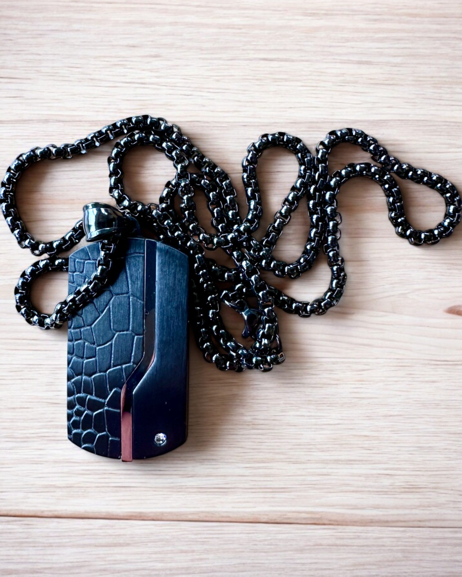 Herrhalsband Dog Tag "SteelVision" – rostfritt stål, 15 varianter, anpassning med gravyr