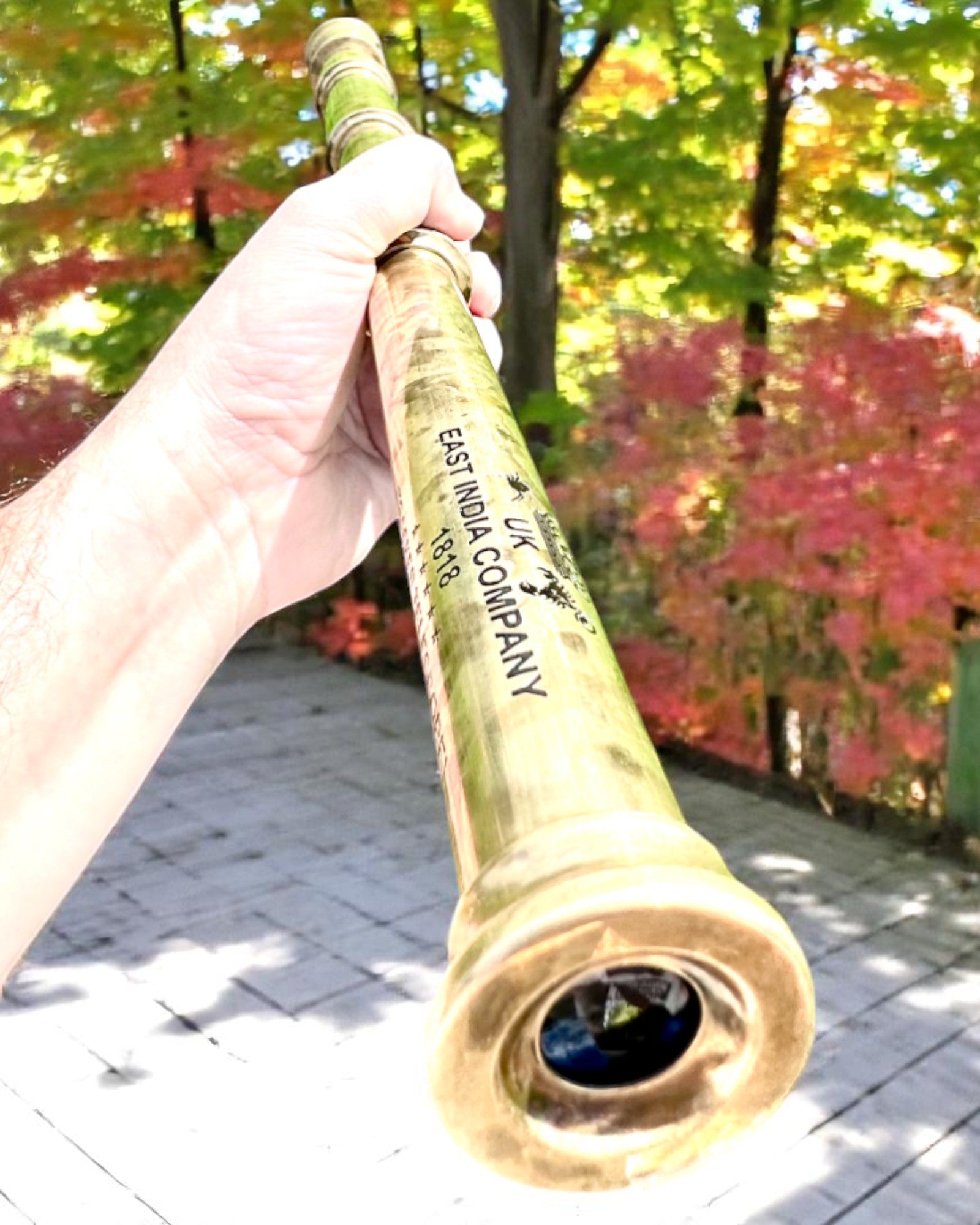 Kunglig kikare "Voyager 1818" – Exklusiv, Mässing, 83 cm, handgjord, fodral av Äkta Läder – Samlarutgåva, personalisering med gravyr som present