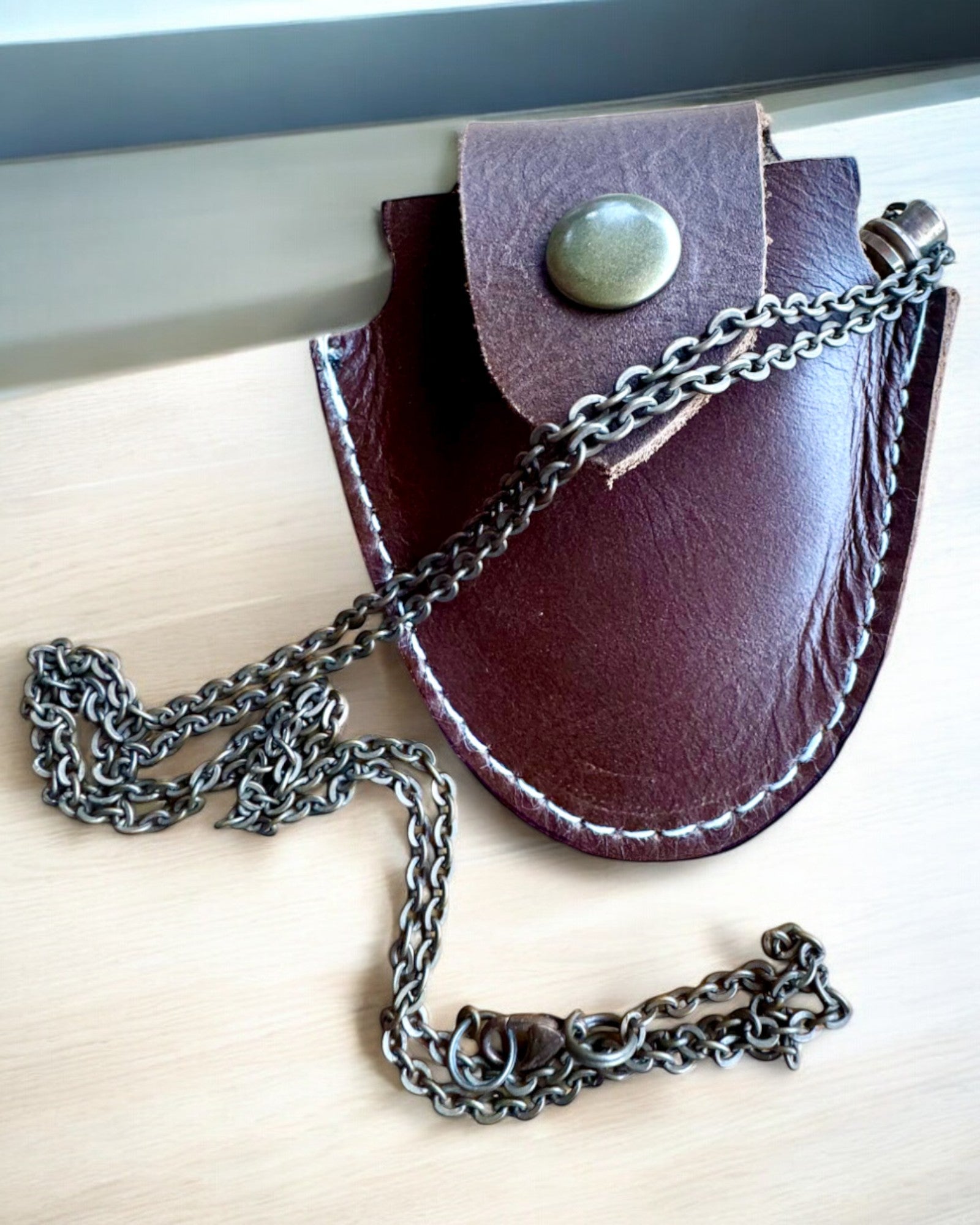 Vintage Look - Förstoringsglas i glas med läderfodral, möjlighet till personlig gravyr