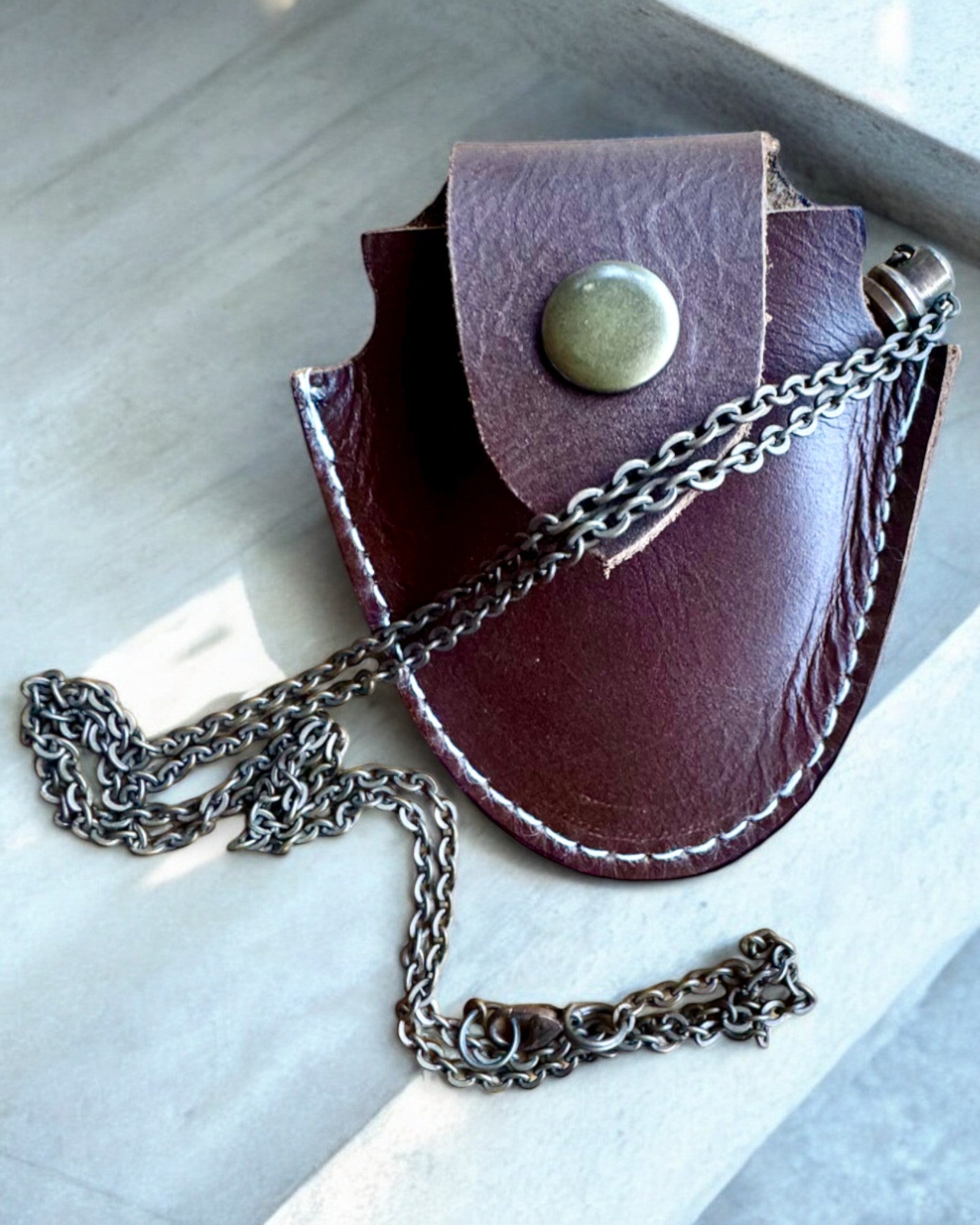 Vintage Look - Förstoringsglas i glas med läderfodral, möjlighet till personlig gravyr