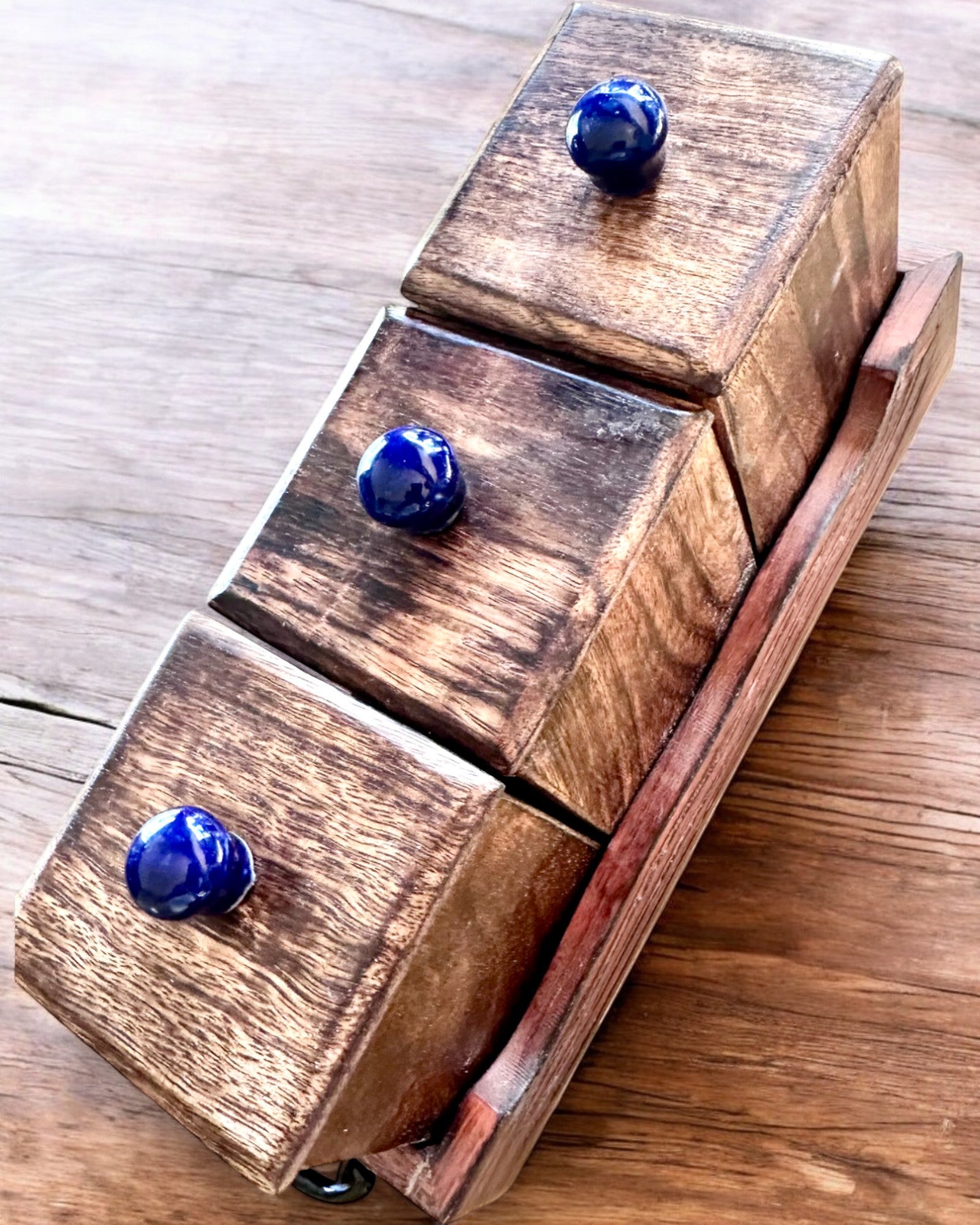 Set Royal Trio – Te, Kaffe, Socker av Shishamträ, handgjord, med möjlighet till gravyr som present