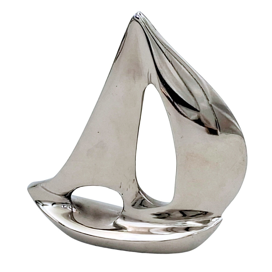 Elegant silverfärgad aluminiumbåt 12,5 cm med gravyrmöjlighet