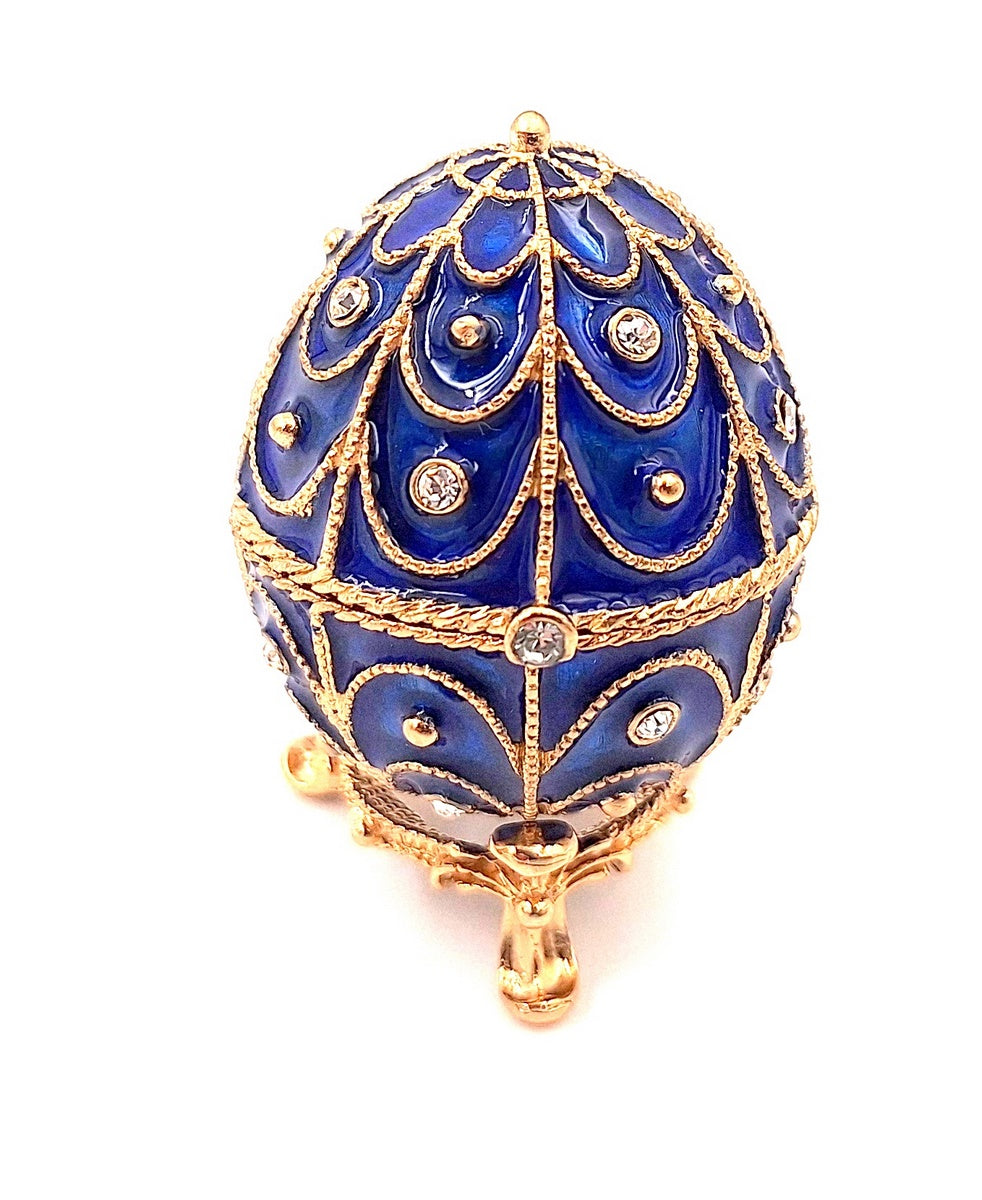 Exklusiv metallask med kristaller - Fabergéägg - B0748-17 BL