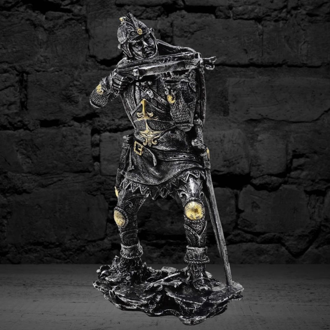 Figur av medeltida riddare med armborst, 20cm, armborstskytt - retropresent - MC-23151