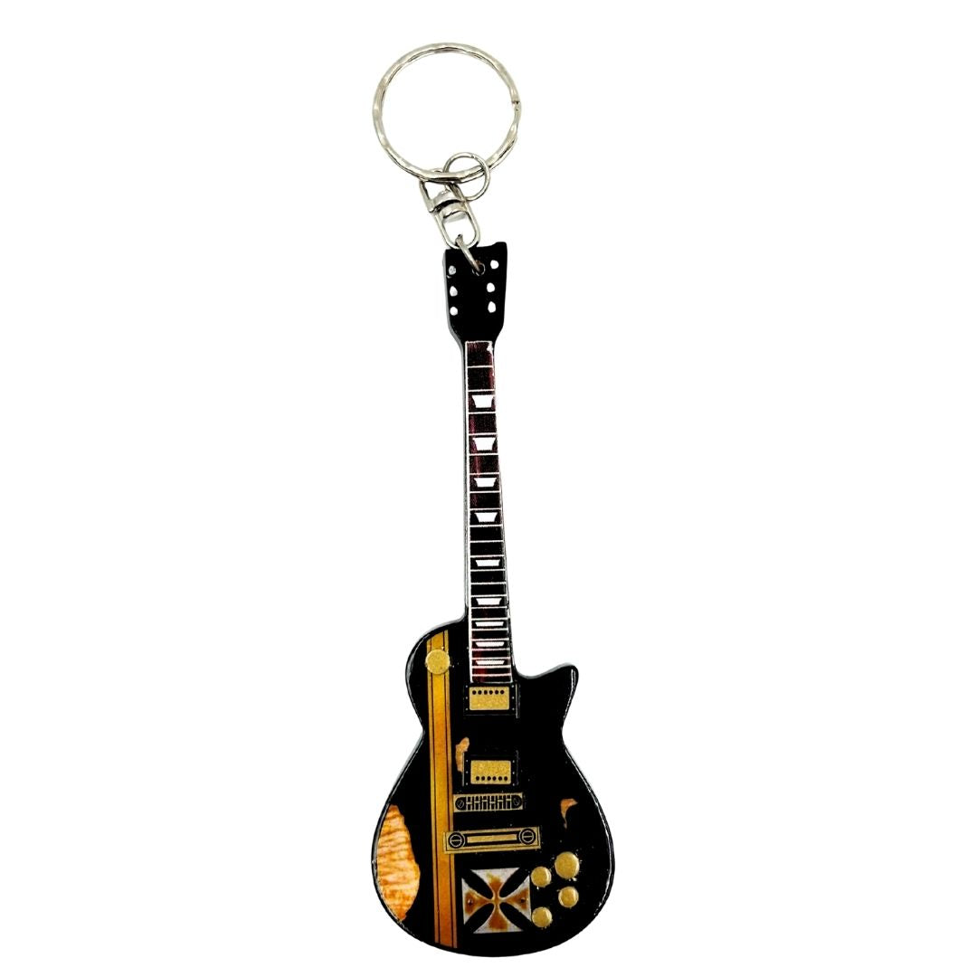 Nyckelring gitarr i stil med Metallica - James Hetfield - Iron Cross - EGK-0191