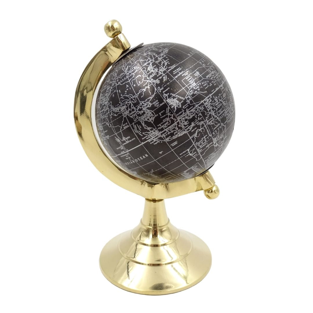 Dekorativ jordglob svart & guld – MMG004S