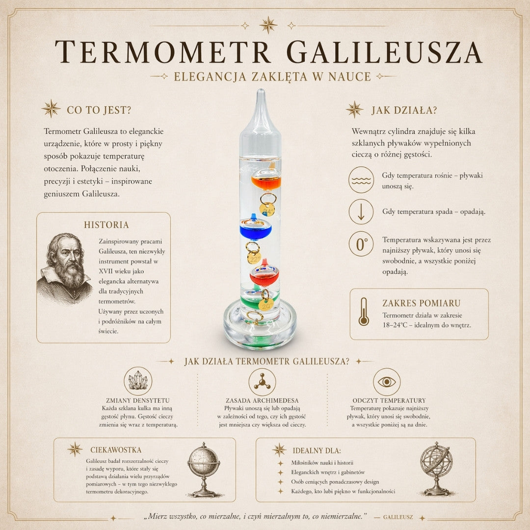 Galileisk Termometer Galileo – Vetenskaplig Present – GA10