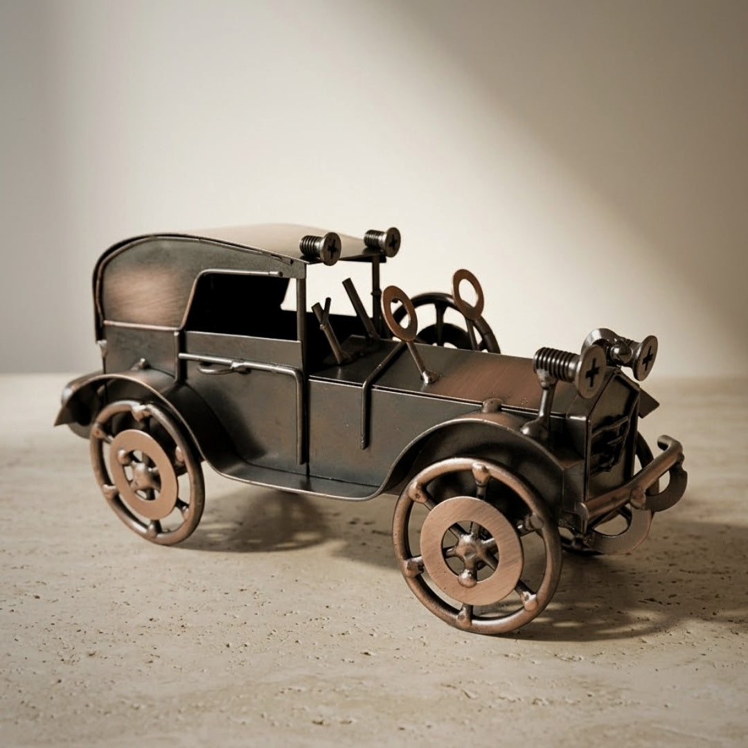 Metallmodell av retroautomobil, bildekoration vintage - Q87