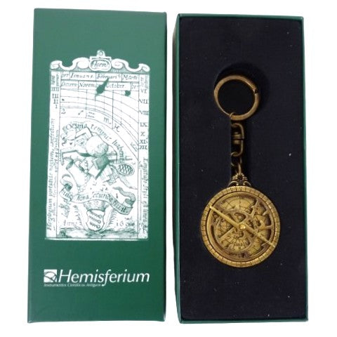 Premium nyckelring Astrolabium i mässing – present astronomi – H80