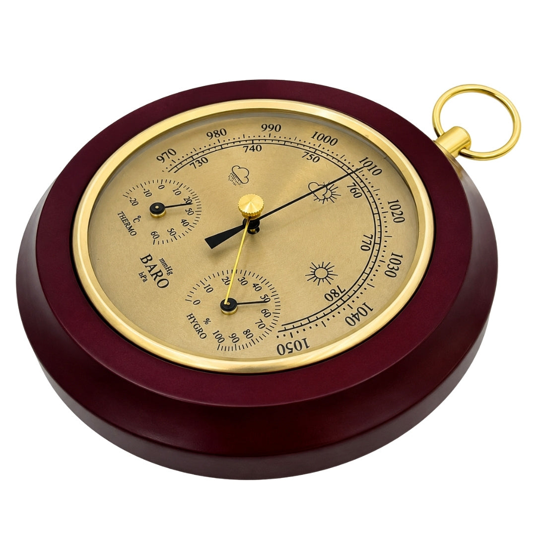 3-i-1 väderstation, termometer, barometer och hygrometer, rund - YG386
