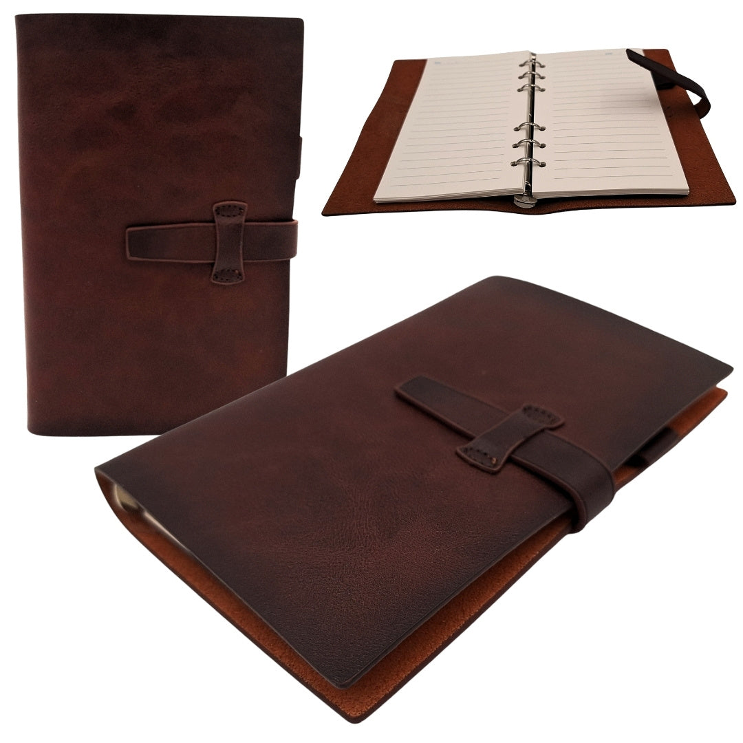 Elegant A6-läderanteckningsbok retro vintage med lås – dagbok – EE3