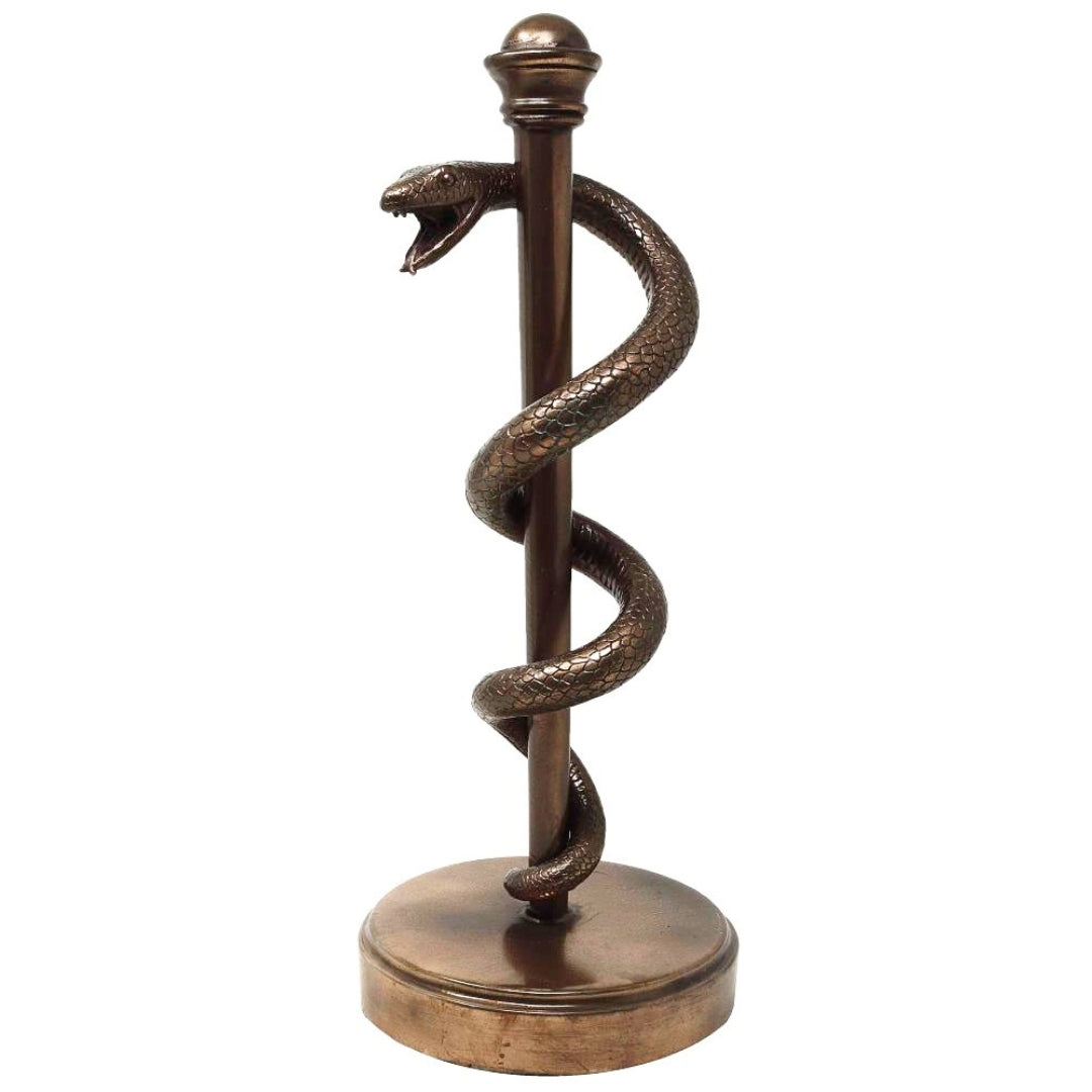 Asklepios stav figur present till läkare eller medicinare - 30 cm harts - MC-9634