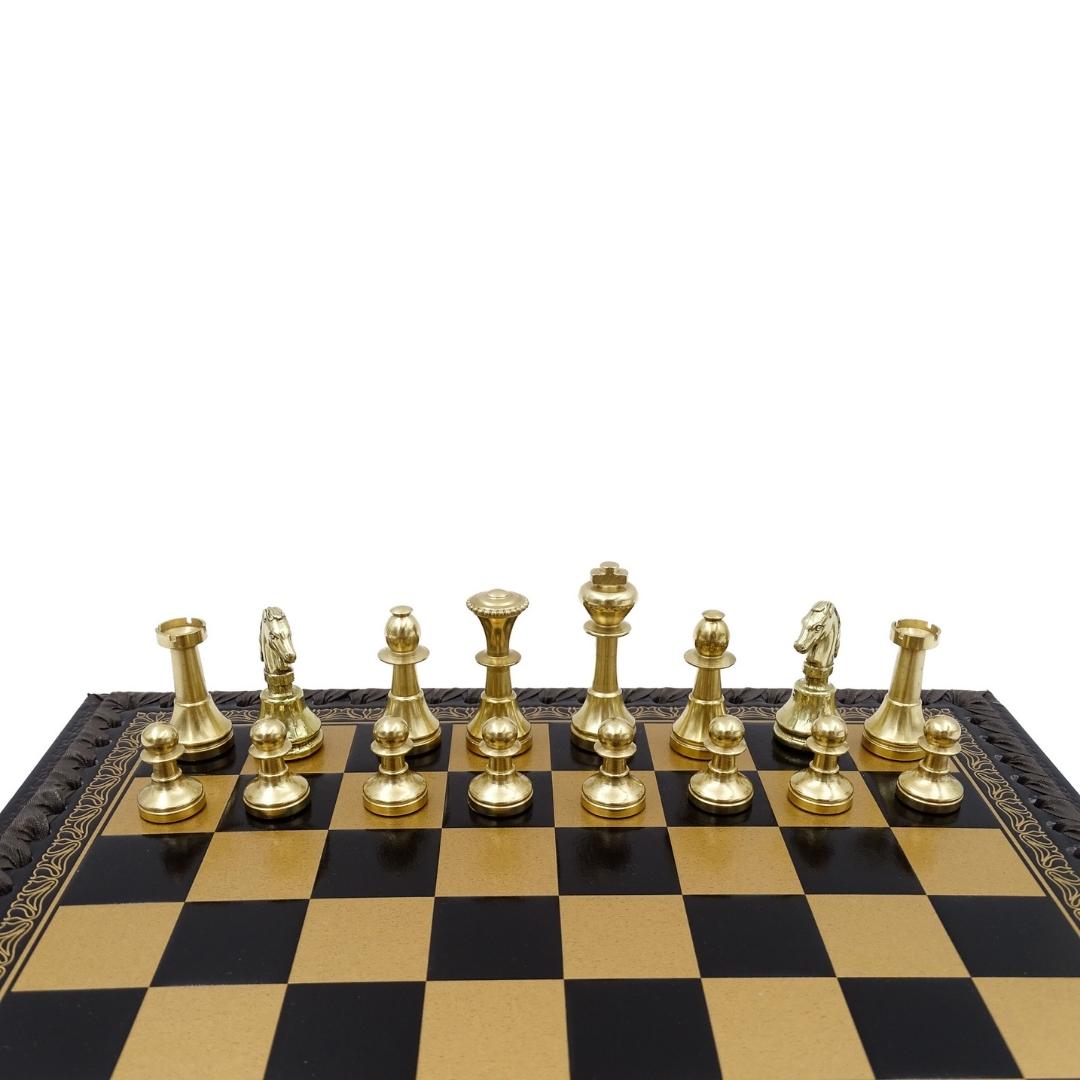 Exklusivt mässingsschack Italfama 28x28 cm – N001