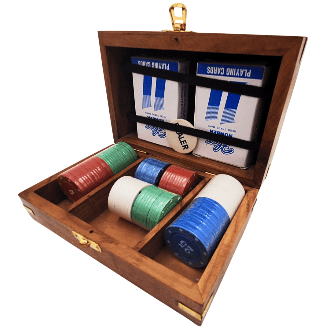 Elegant Pokerset i Trälåda – 100 marker - DNU-102