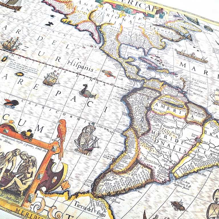 Karta över Amerika 1628 - J. Hondius nytryck - M1628