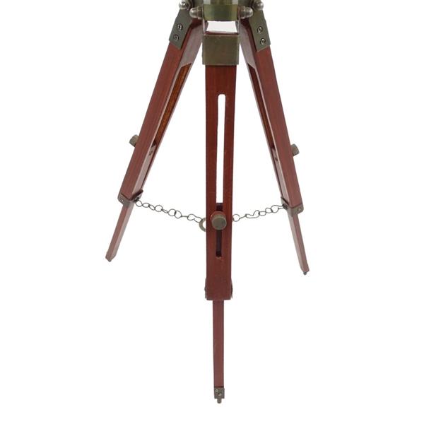 Elegant kolonialglob på trästativ NC2140 med justerbar höjd upp till 78 cm, laminerad karta i vita och bruna nyanser, perfekt som present med möjlighet till personlig gravyr
